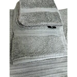 Vtg Ralph Lauren Green Towel Set 3pc Bath Sheet Hand Washcloth Supima Cotton USA
